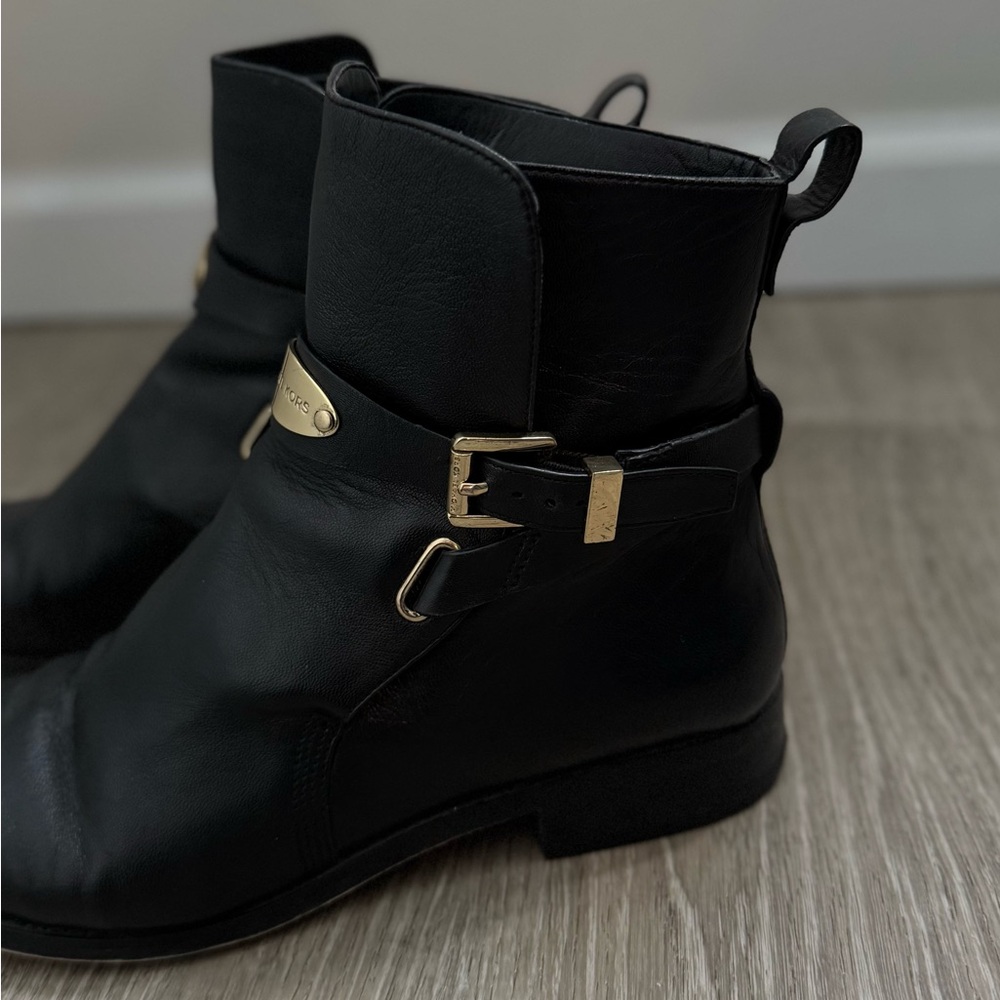 Black Leather Ankle Boots